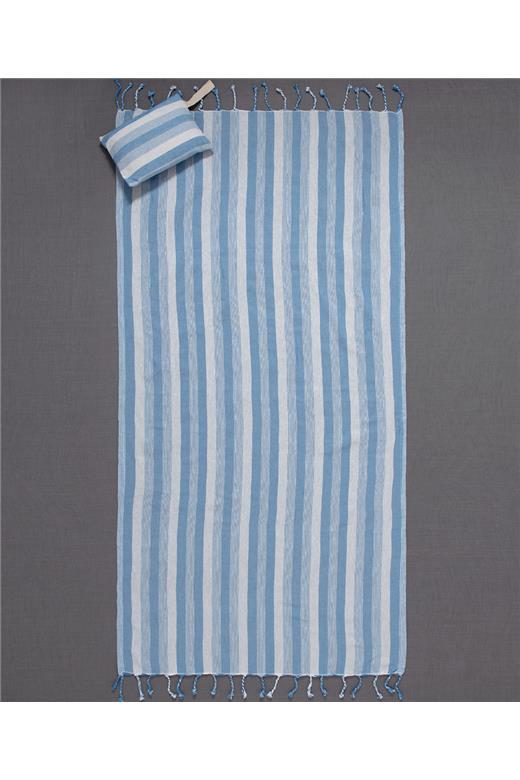 Pestemal με τσαντάκι sf01 (90cm x 180cm) σιέλ