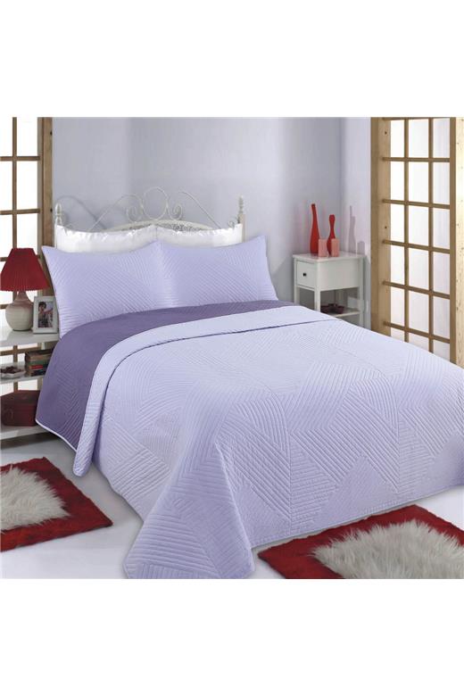 ΚΟΥΒΕΡΛΙ σετ (160cm x 220cm + 1 x 50cm x 70cm) LINES Lila/purple