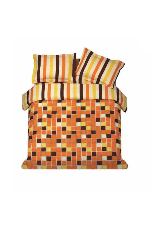 ΠΑΠΛ/ΘΗΚΗ ΣΕΤ M SQUARES ORANGE 160x240cm 1*50x70cm 100%COTTON