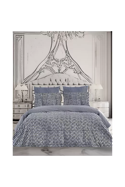 CHECK ΚΟΥΒΕΡΛΙ 240Χ260CM 2*50Χ70CM  144ΤC 100%COTTON