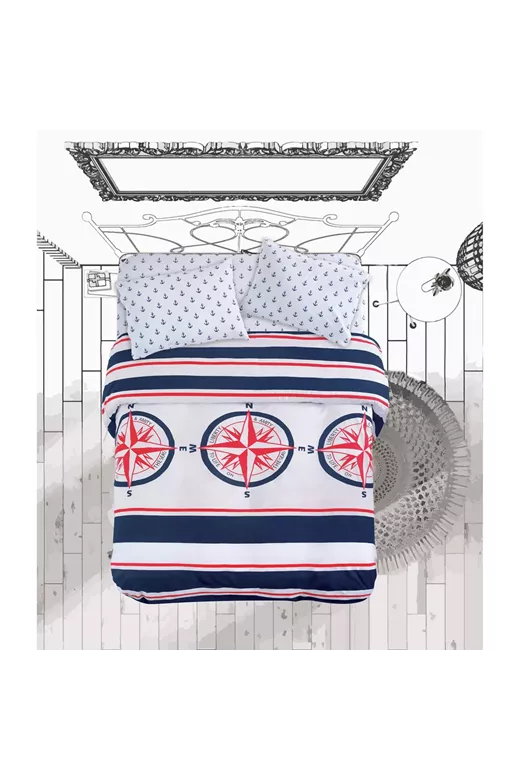 COMPASS ΚΟΥΒΕΡΛΙ 220Χ240CM 2*50Χ70CM  144ΤC 100% COTTON
