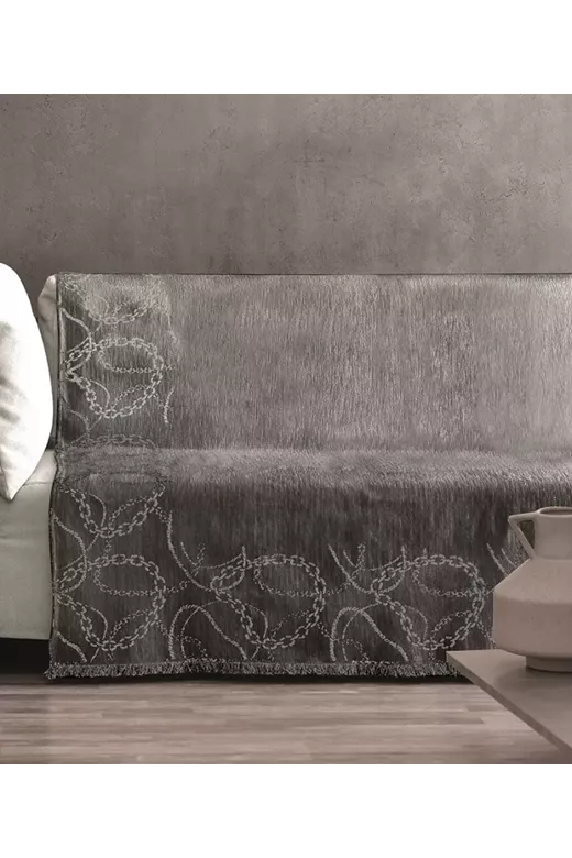 MONOΘ.ΡΙΧΤΑΡΙ CADENA GREY2 180Χ180 100% CHENILLE
