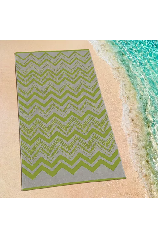 LINO ΠΕΤΣΕΤΑ ΘΑΛΑΣΣΗΣ ZIGZAGE LGREY-GREEN 86X160