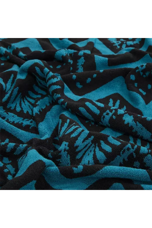 LINO ΠΕΤΣΕΤΑ ΘΑΛΑΣΣΗΣ ZIGZAGE BLACK-PETROL 86X160