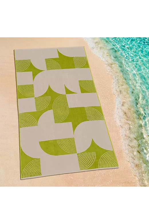 LINO ΠΕΤΣΕΤΑ ΘΑΛΑΣΣΗΣ GEOMETRICO LGREY-GREEN 86X160