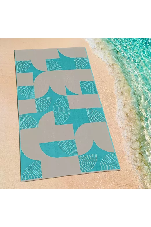 LINO ΠΕΤΣΕΤΑ ΘΑΛΑΣΣΗΣ GEOMETRICO LGREY-AQUA 86X160