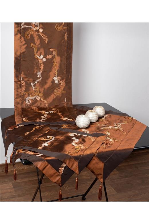 Σετ 4 τεμαχίων ( 40cm x 110cm 80cm x 80cm 2x37cm x 37cm )6271 Καφέ