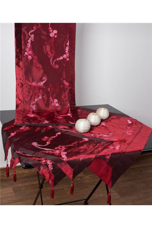 Σετ 4 τεμαχίων ( 40cm x 110cm 80cm x 80cm 2x37cm x 37cm )6271 Μπορντώ