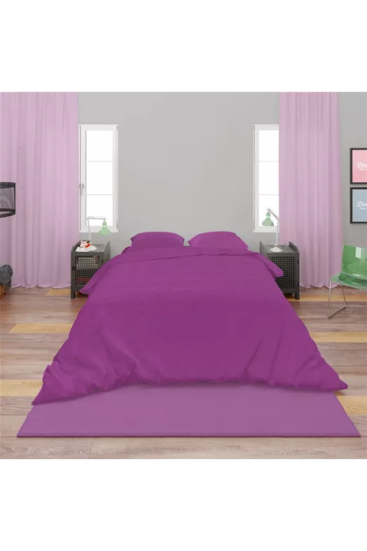 Σεντόνια Σετ 4 τεμ Solid 501 220X240 Dark Magenta 100% Cotton