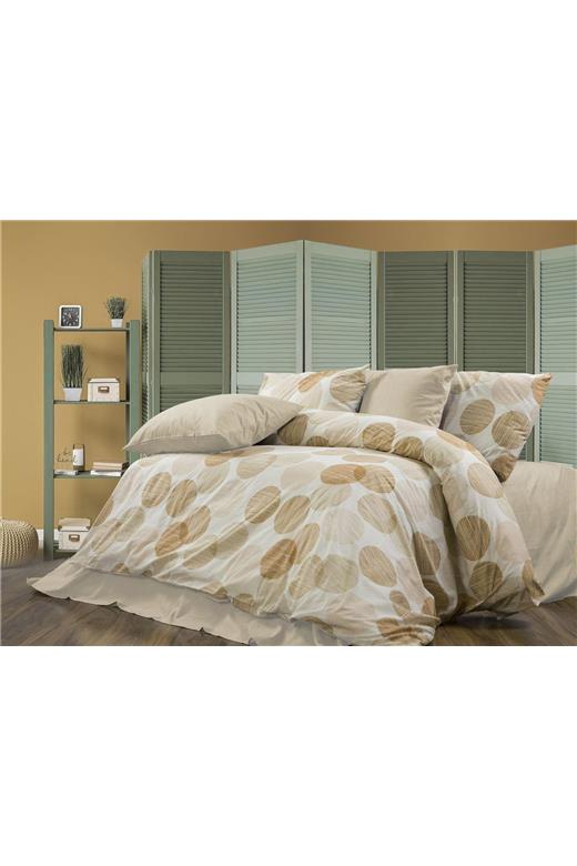Παπλωματοθήκη Εμπριμέ Κοραλία 465 160X240 Beige 70/30 Cott/Pol
