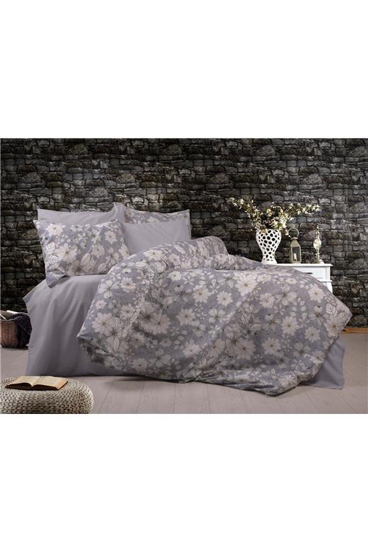 Παπλωματοθήκη Εμπριμέ Ήρα 426 220X240 Grey 70/30 Cott/Pol
