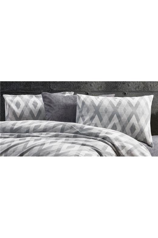 Μαξιλαροθήκη Εμπριμέ Ευδοξία 480 50X70 Grey 70/30 Cott/Pol