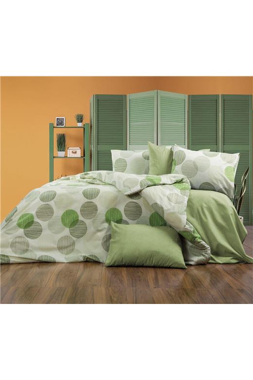 Σεντόνια Εμπριμέ Σετ 3 τεμ Κοραλία 468 160X240 Green 70/30 Cott/Pol