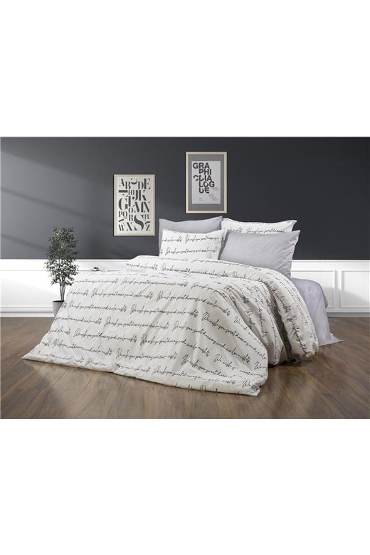 Σεντόνια Εμπριμέ Σετ 4 τεμ Αρίσβη 471 220X240 White 70/30 Cott/Pol