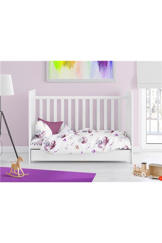 Παπλωματοθήκη Εμπριμέ bebe Kitten 561 120X160 Mauve 100% Cotton