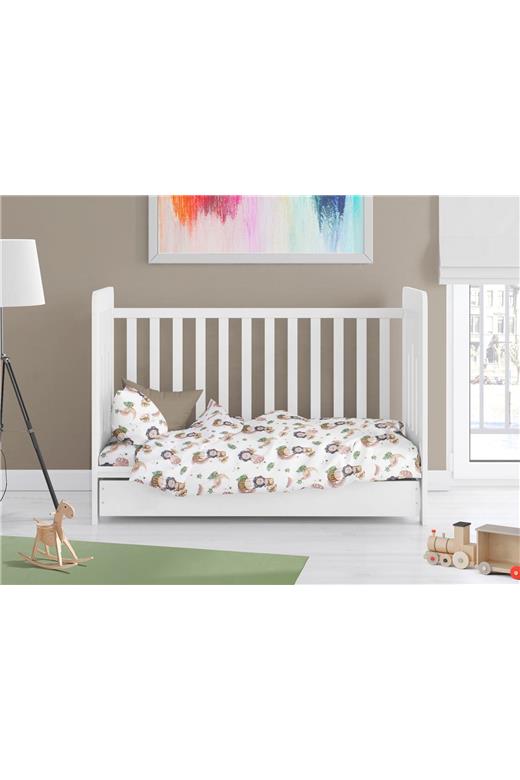 Παπλωματοθήκη Εμπριμέ bebe Lion 532 120X160 Beige 100% Cotton