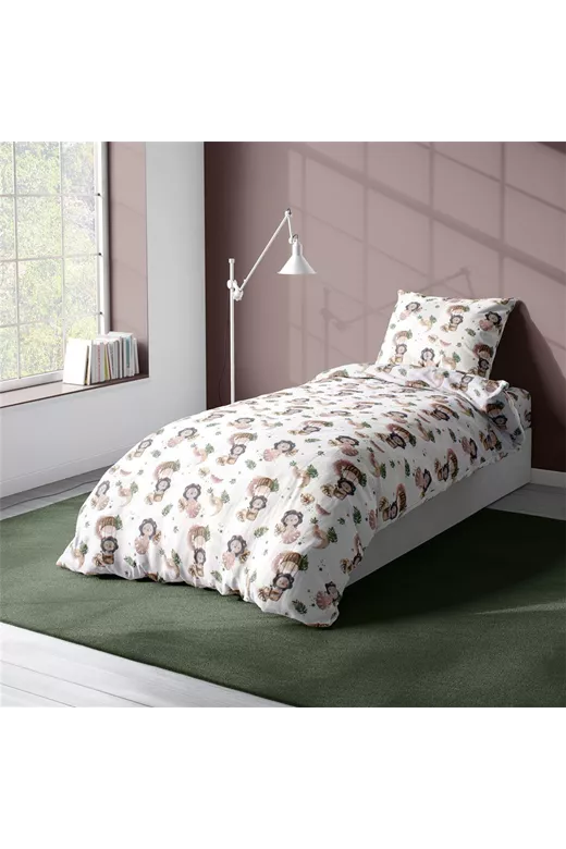 Παπλωματοθήκη Εμπριμέ kids Lion 532 160X240 Beige 100% Cotton