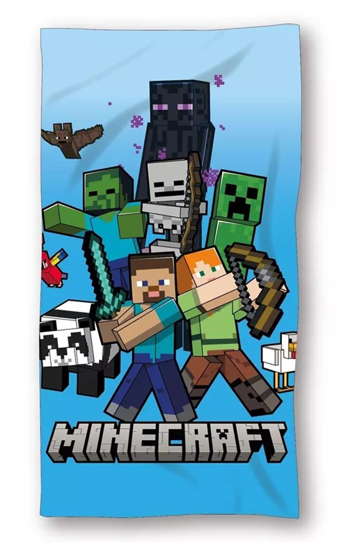 Πετσέτα Θαλάσσης Quick Dry Mojang Minecraft 49 70X140 Blue 100% Microfiber
