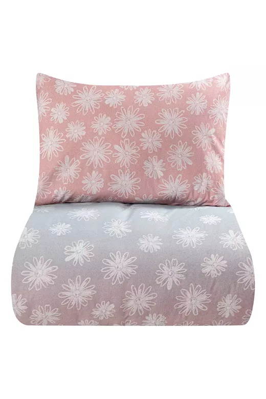 LINO ΣΕΤ ΠΑΠΛΩΜΑΤΟΘΗΚΗ FLORITO SALMON  160X240