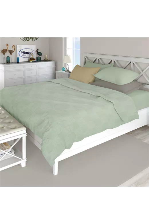 Κουβέρτα Πικέ Μονόχρωμη 165X250 Φυστικί 100% Cotton