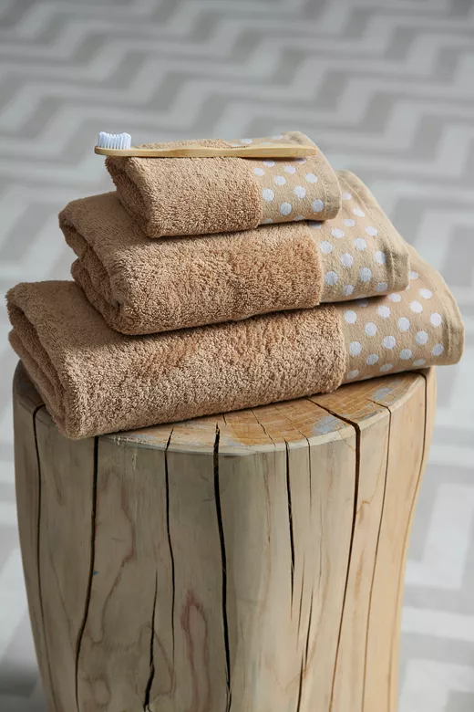 Πετσέτα λουτρού 70x140 βαμβακερή 500gr Dots Beige