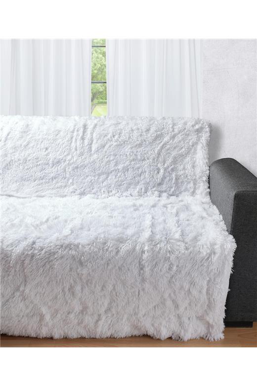 Διακοσμητικό μαλλιαρό ριχτάρι 5336 (145cm x 195cm) λευκό