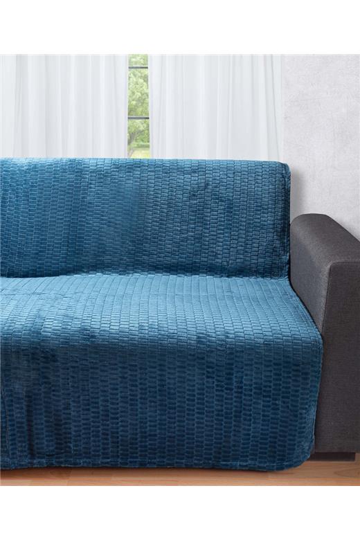 Διακοσμητικό fleece ριχτάρι 35 (150cm x 200cm) Μπλέ