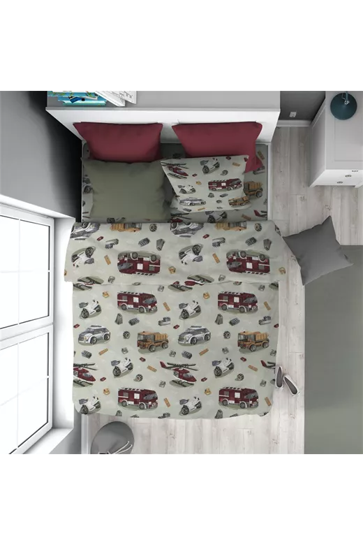 Παπλωματοθήκη Εμπριμέ kids Toys 47 160X240 Olive 100% Cotton Flannel