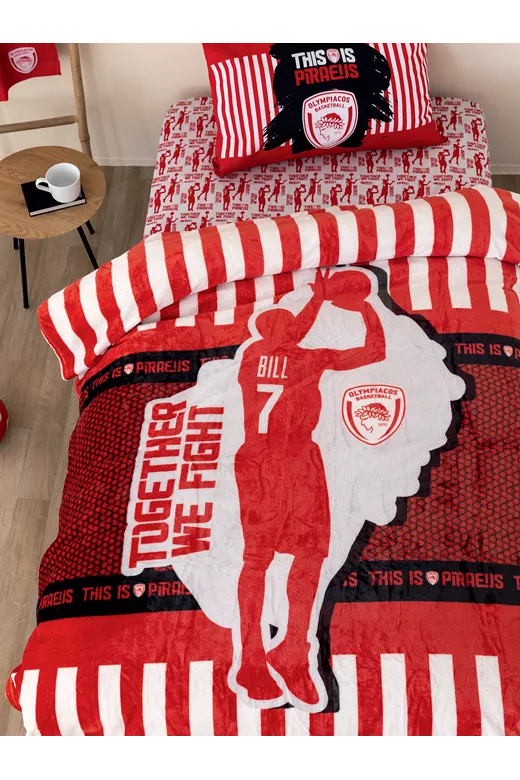 Κουβέρτα Fleece Μονή DG 160x220 OLYMPIACOS