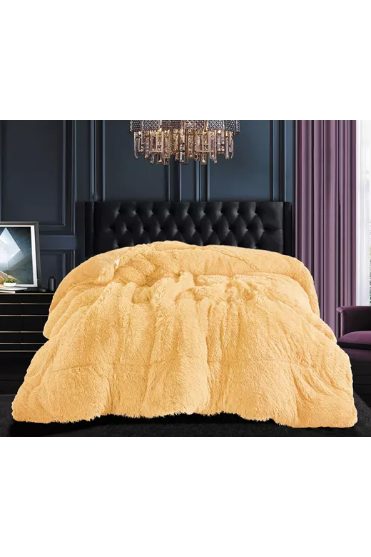 Κουβερτοπάπλωμα μαλλιαρό (220cm x 240cm) gold