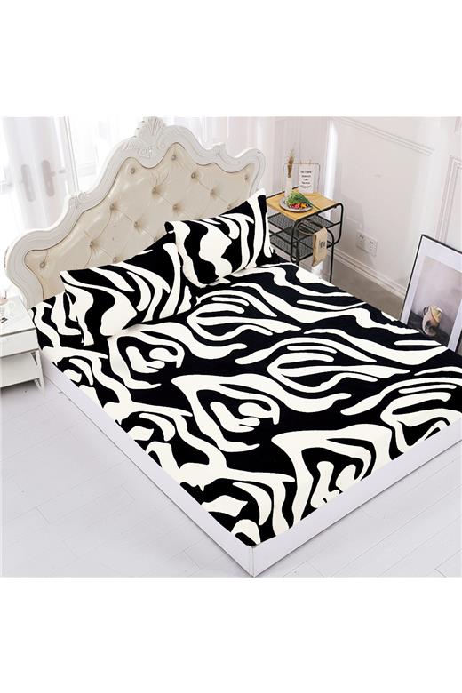 Fleece σεντόνι με λάστιχο και μαξιλαροθήκες (160cm x 200cm + 30cm) design 2