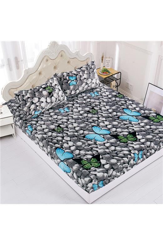 Fleece σεντόνι με λάστιχο και μαξιλαροθήκες (180cm x 200cm + 25cm) σχέδιο 12