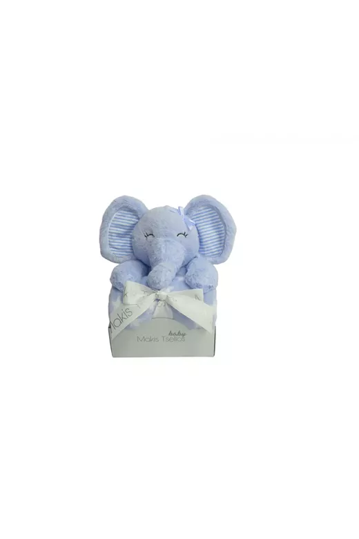 ELEPHANT BLUE ΔΙΑΚΟΣΜΗΤΙΚΟ ΚΟΥΚΛΑΚΙ ΜΕ ΚΟΥΒΕΡΤΑ 