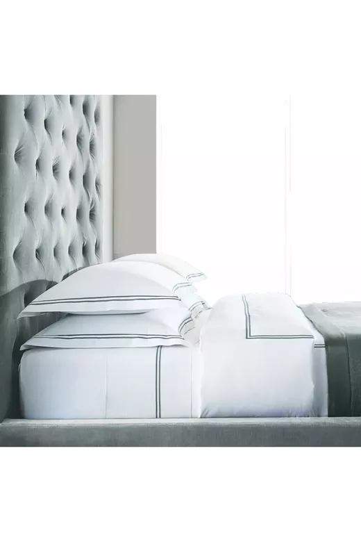 BAR10  ΣΕΤ ΣΕΝΤONIA KING  WHITE/GREY 230TC 100% COTTON SATIN