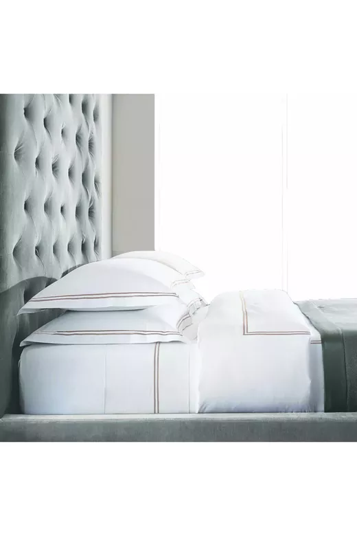 BAR11  ΣΕΤ ΣΕΝΤONIA KING  WHITE/GREY 230TC 100% COTTON SATIN