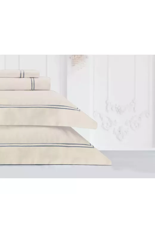 BAR12  ΣΕΤ ΣΕΝΤONIA KING  BEIGE/ECRU 230TC 100% COTTON SATIN