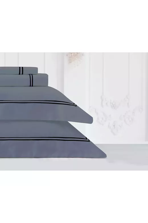 BAR13 ΣΕΤ ΣΕΝΤONIA KING  GREY/SILVER 230TC 100% COTTON SATIN