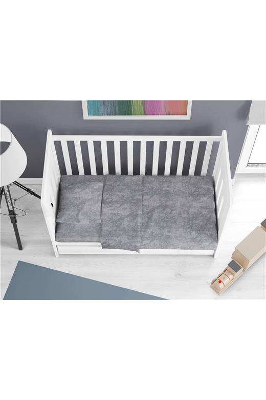 Παπλωματοθήκη bebe Premium Shadow 613 120X160 Dark Grey 100% Cotton