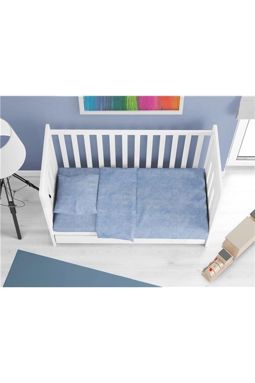 Παπλωματοθήκη bebe Premium Shadow 614 120X160 Sky Blue 100% Cotton