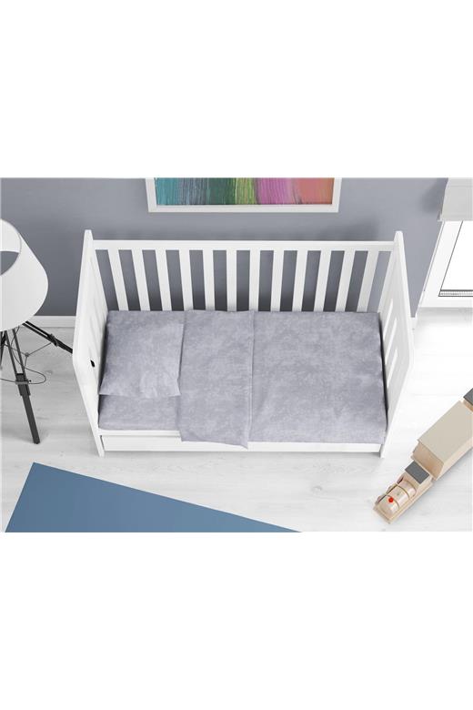 Παπλωματοθήκη bebe Premium Shadow 621 120X160 Light Grey 100% Cotton