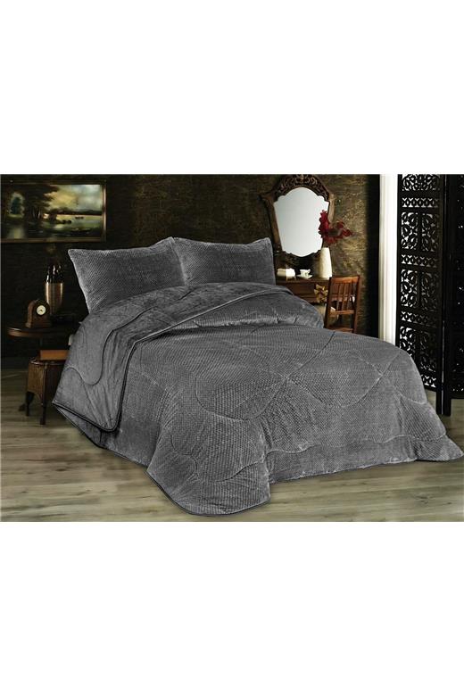 Κουβερτοπάπλωμα Popcorn Fleece 700 gsm 1950 Grey-Black 220Χ240 100% Polyester