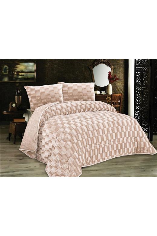 Κουβερτοπάπλωμα με εφέ Fleece 750 gsm 1940 Mocha 160X220 100% Polyester