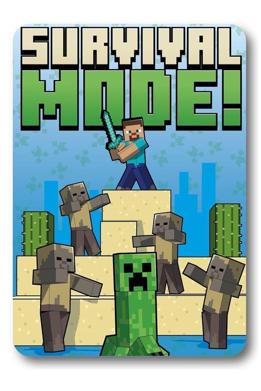 Κουβέρτα Fleece Mojang Minecraft 53 100X140 Blue 100% Polyester