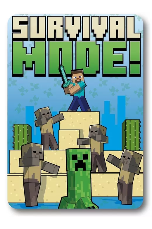 Κουβέρτα Fleece Mojang Minecraft 53 100X140 Blue 100% Polyester