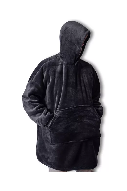 Κουβέρτα με sherpa και κουκούλα Hoody Black