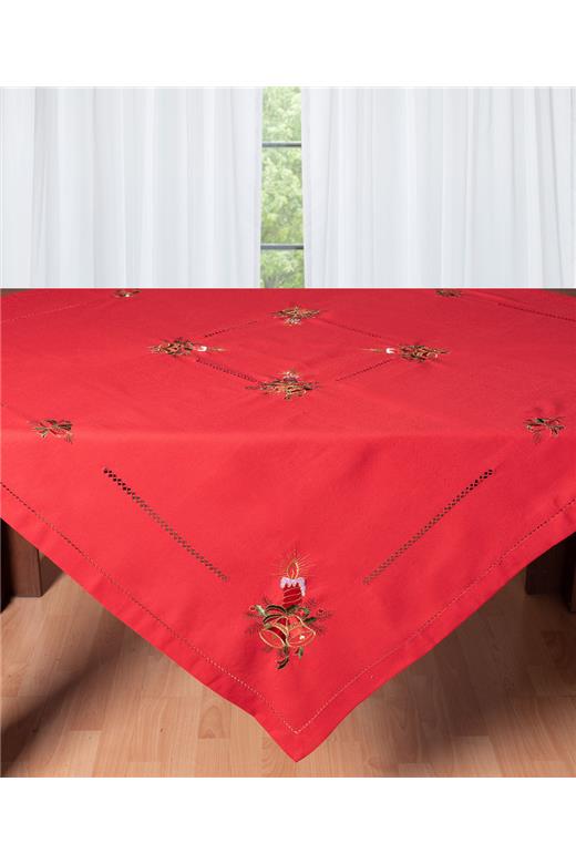 Χριστουγεννιάτικο τραπεζομάντηλο (180cm x 180cm) 1982 κόκκινο