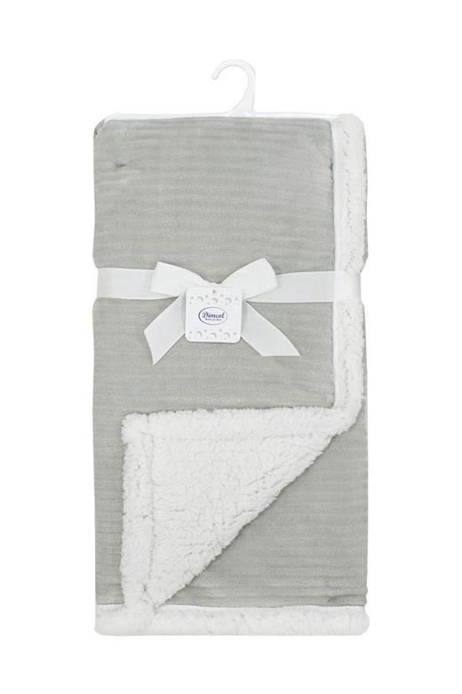 Κουβέρτα Sherpa Cord bebe 420 gsm Ριγέ 10 75X100 Grey 100% Polyester