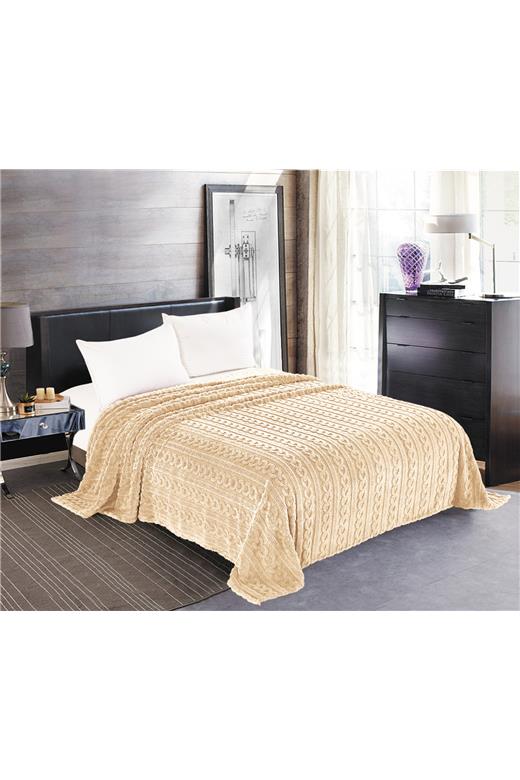 Κουβέρτα fleece braid (160cm x 220cm) ivory