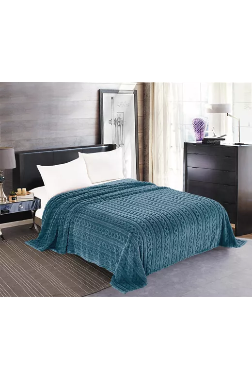 Κουβέρτα fleece braid (220cm x 240cm) ραφ