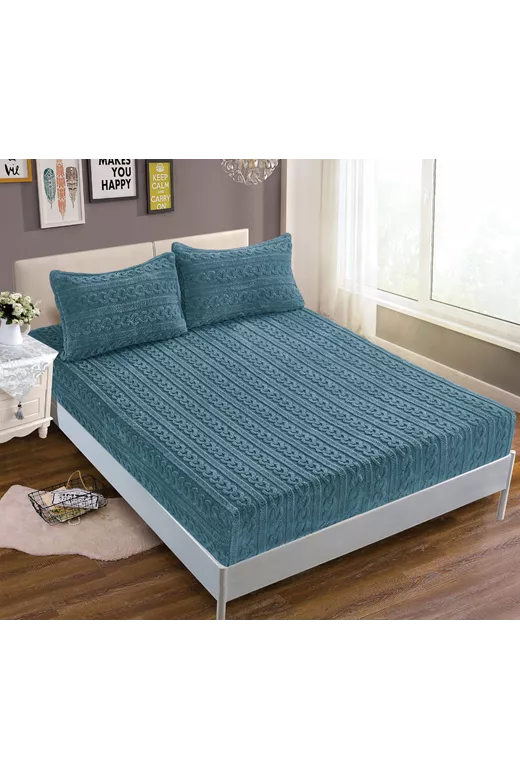 Σεντόνι fleece braid (160cm x 200cm ) ραφ